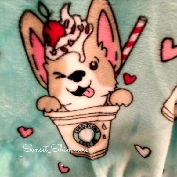 Starbucks Inspired Corgi Dog Corgiccino Coffee Cup Oversized Throw Blanket Decor - Picture 3 of 8